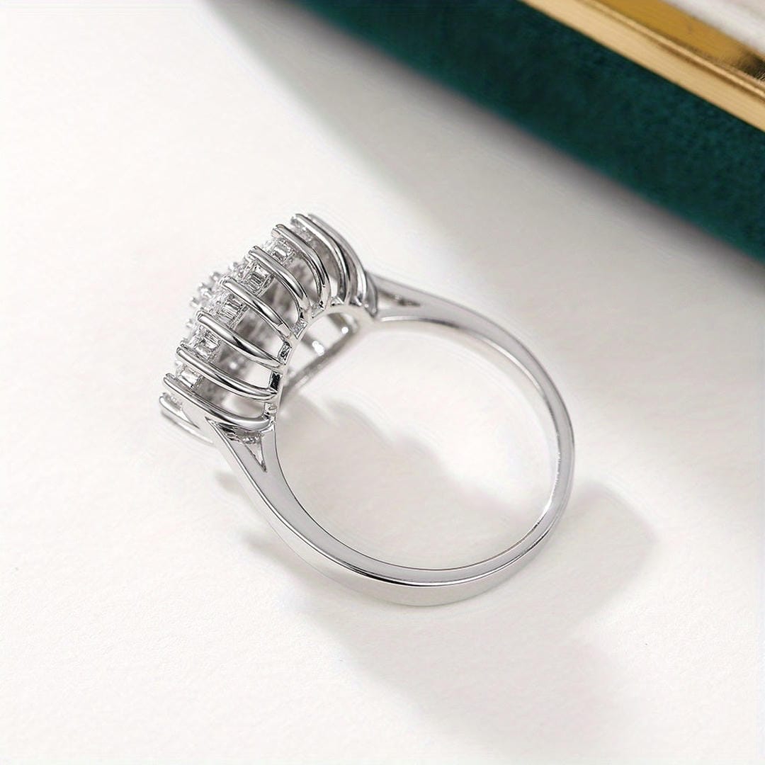 Bague Halo Grappes de Cristaux