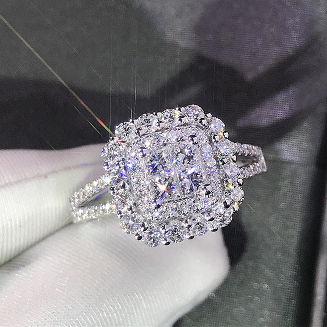 Bague Mariage Zircone Taille Carrée