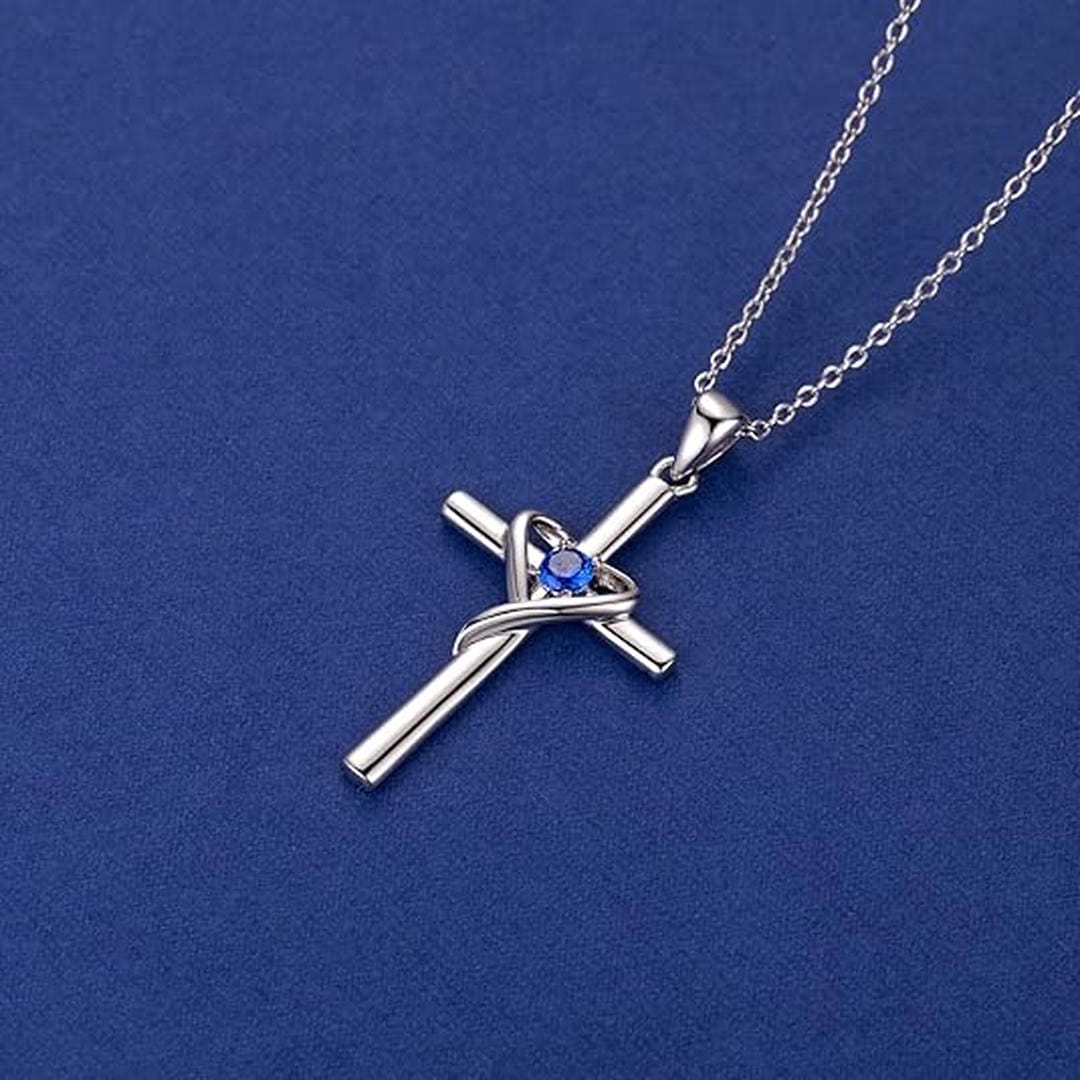 Collier Croix Saphir
