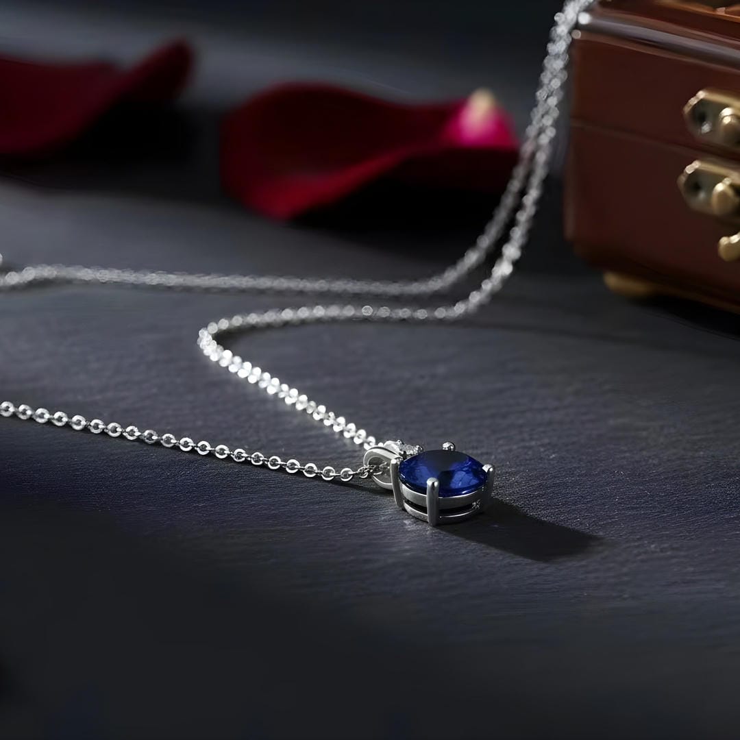 Collier saphir taille ronde