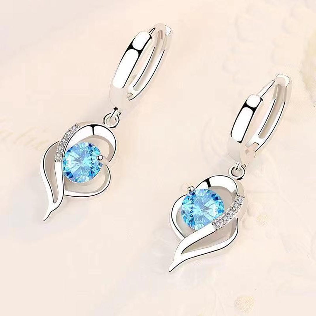 Boucles d'oreilles pendantes Coeur Eclipse