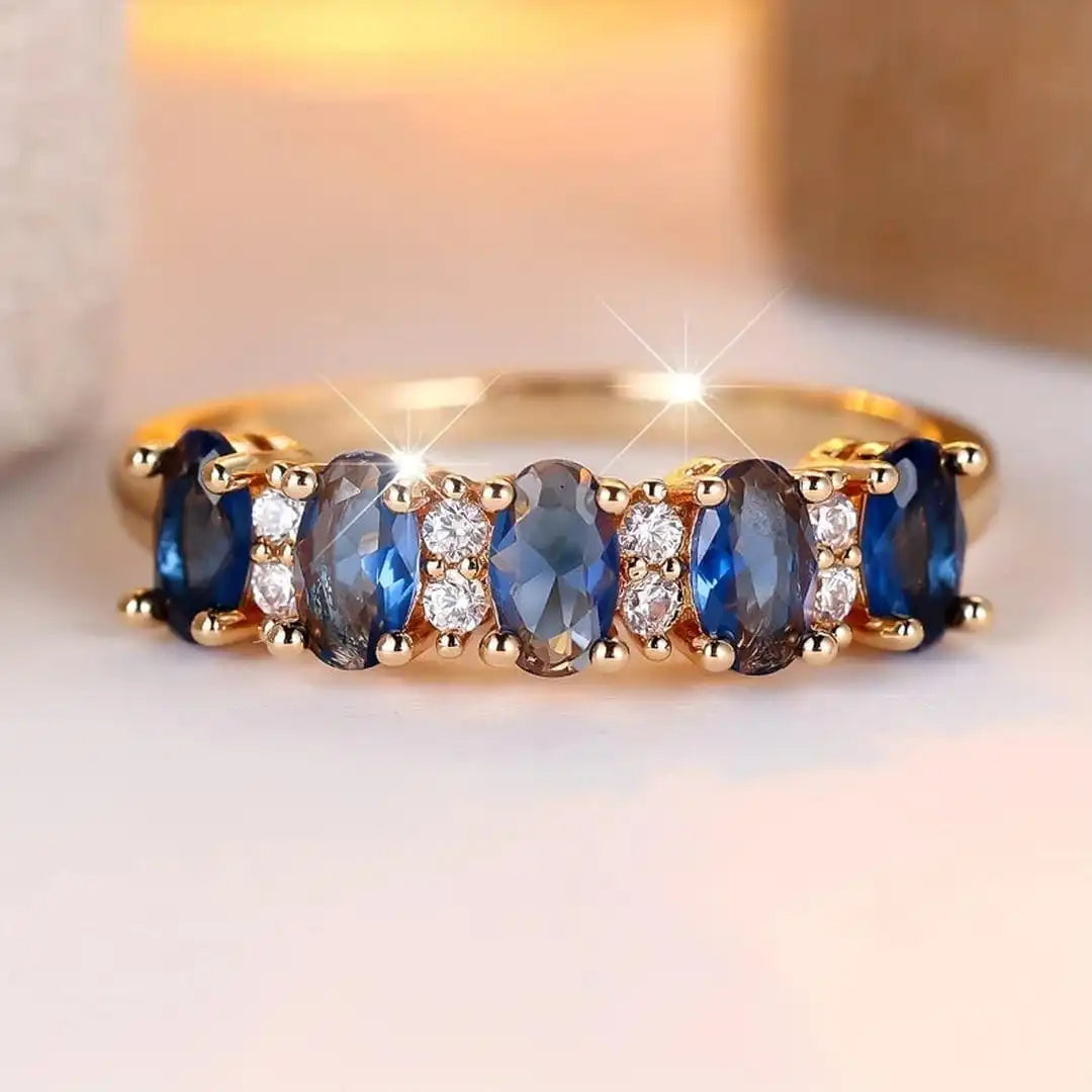 Bague Bandeau Ovales Alternés