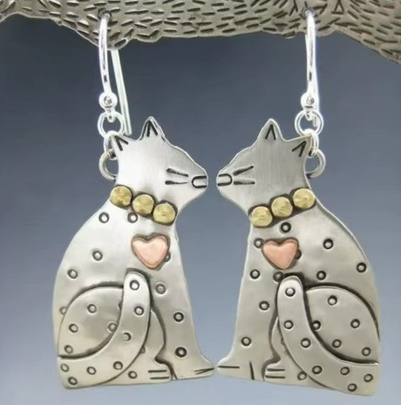 Boucles d'oreilles Chat™ | Élégance féline en or