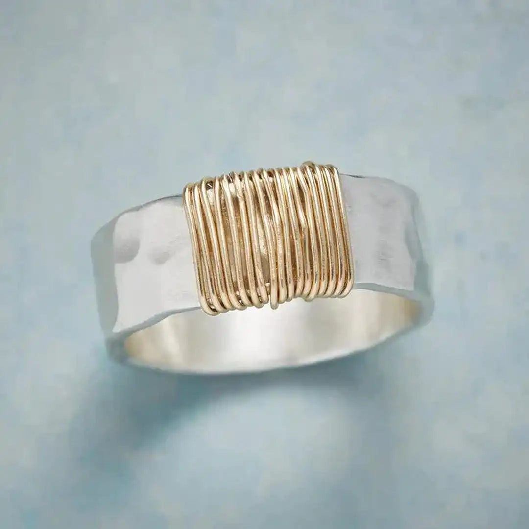 Bague Argent Filigrane Doré