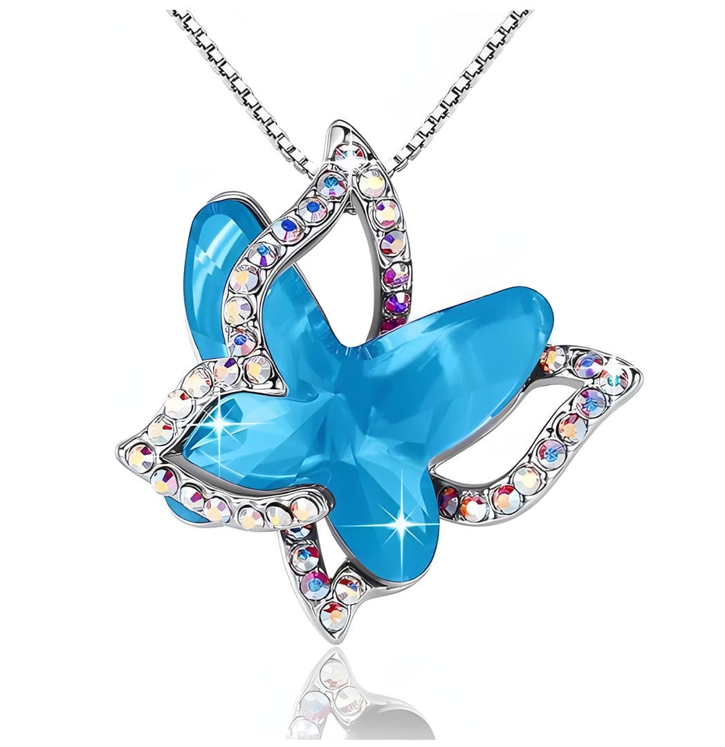 Collier Papillon Saphir