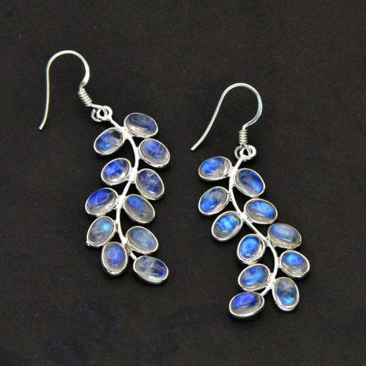Boucles d’Oreilles Serties de Pierre de Lune