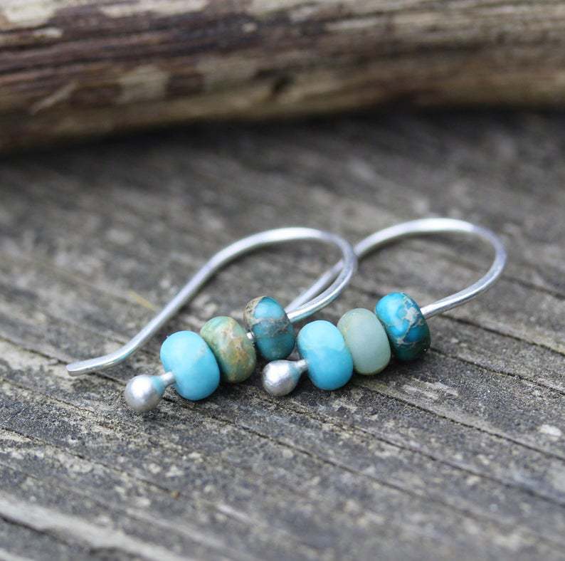 Boucles d'oreilles Rétro™ | Élégance turquoise, design intemporel
