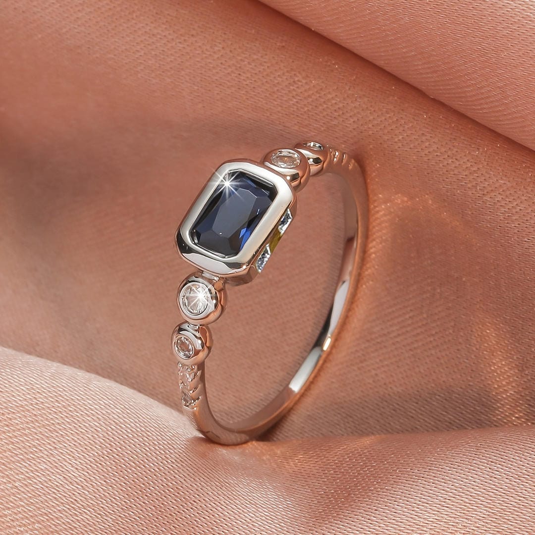 Bague Or Blanc Windsor Saphir