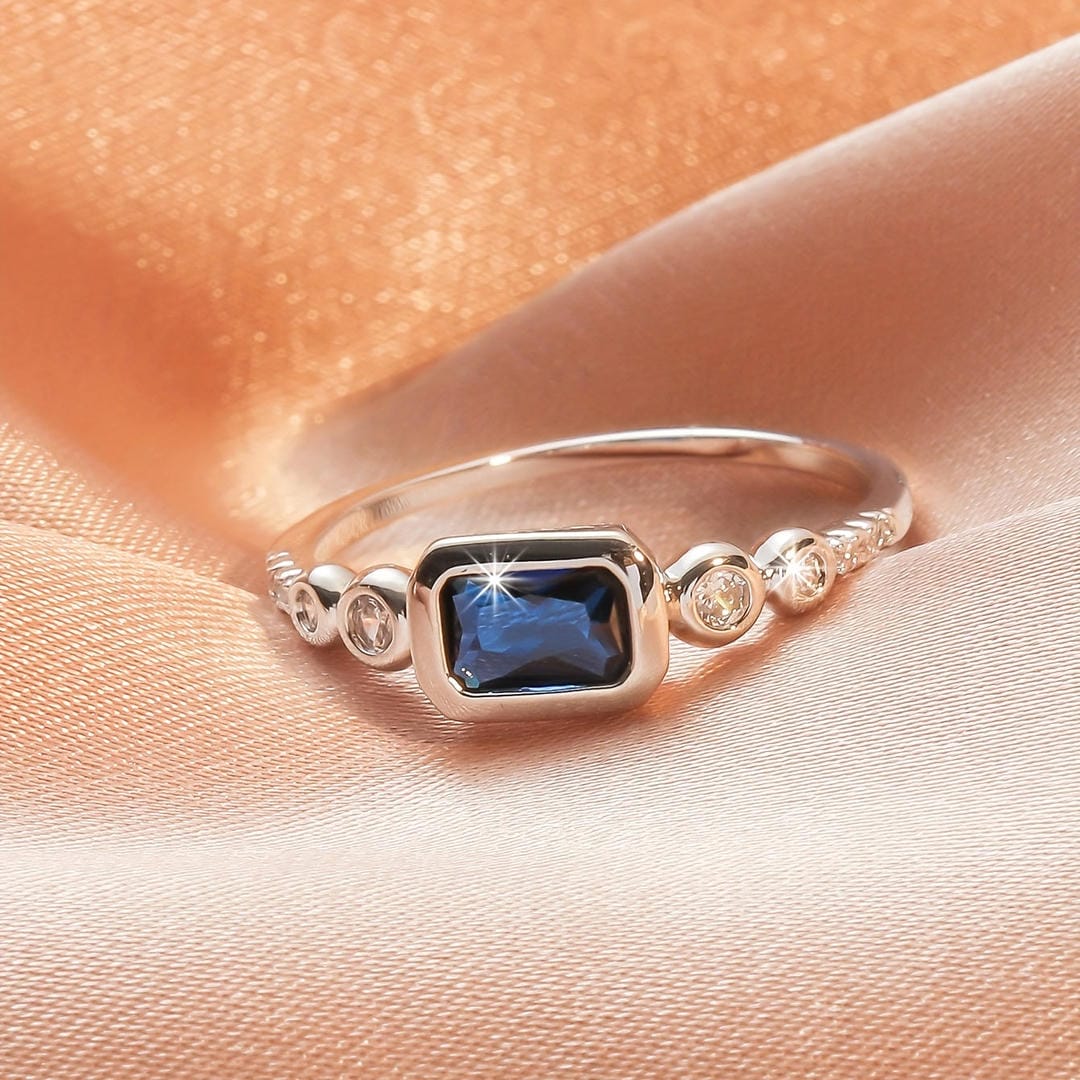 Bague Or Blanc Windsor Saphir