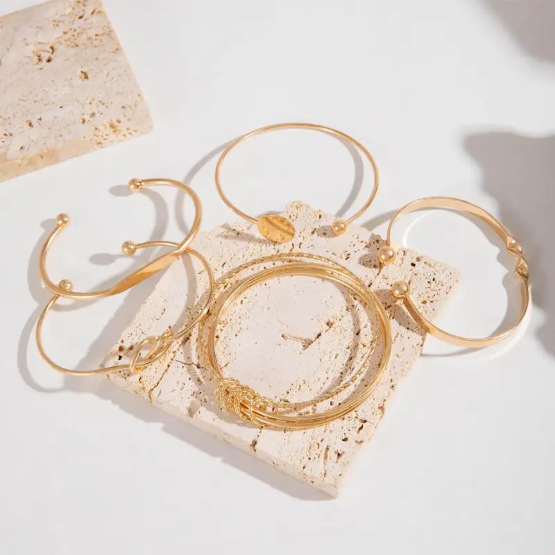 Set de Bracelets Élégance avec Nœuds | Or