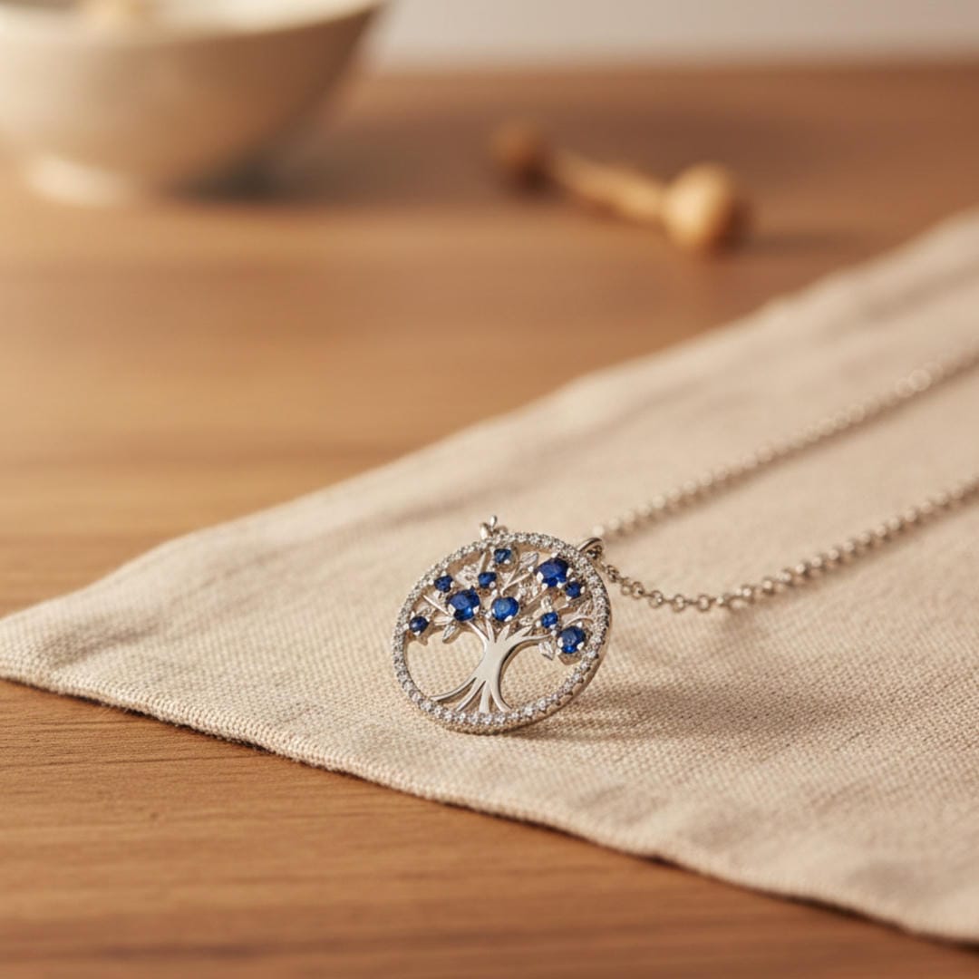 Collier Arbre de Vie Saphir