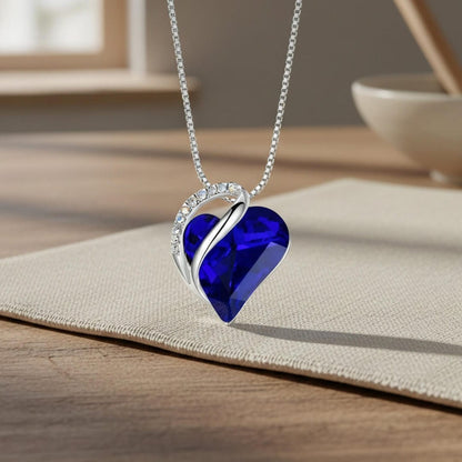 Collier Coeur Infini Saphir