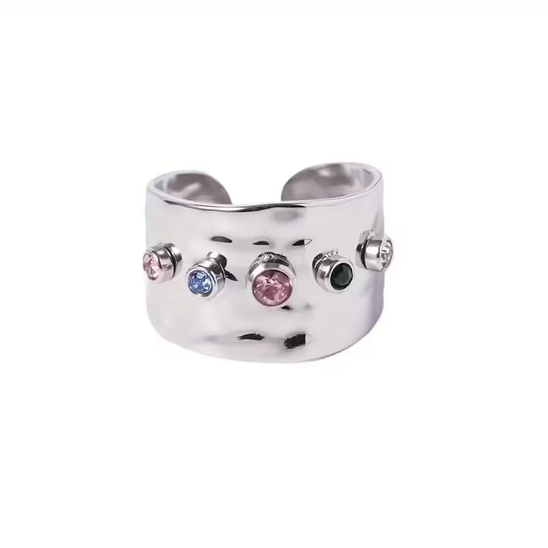 Bague Dorée Zircone Rétro