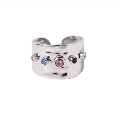 Bague Dorée Zircone Rétro
