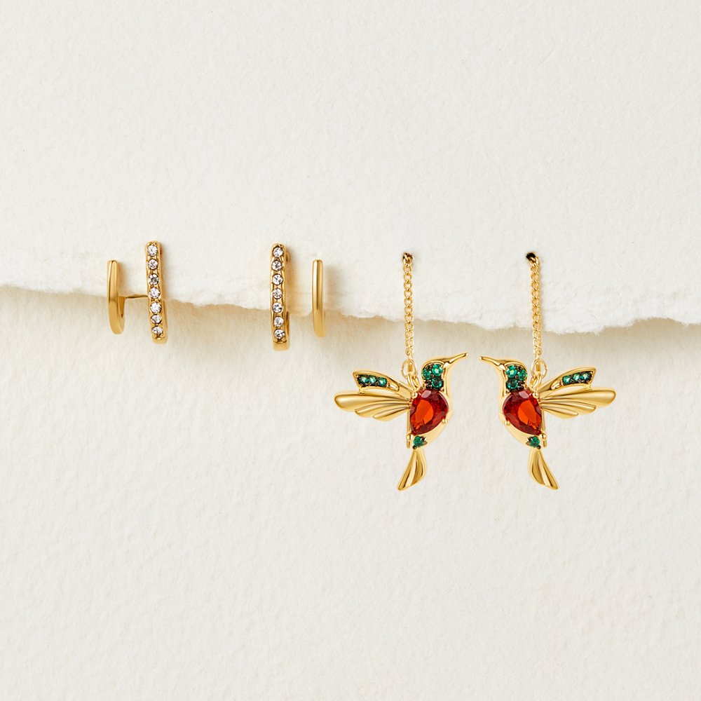Klau – Boucles d’oreilles en cristal doré