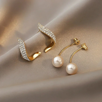 Boucles d'oreilles™ | Élégance en perles dorées