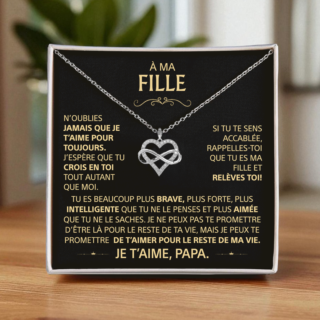 À ma Fille – Collier Cœur Infini