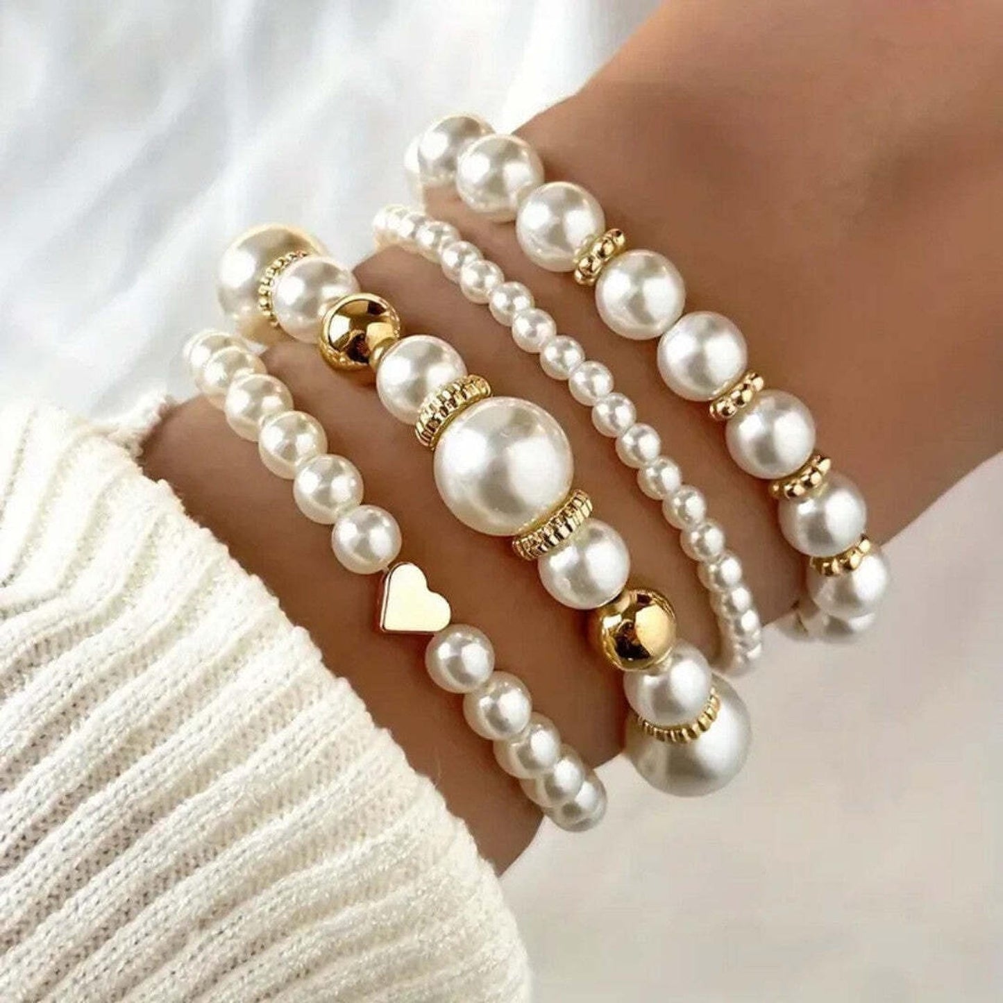Parure Bracelets Perles Exquises