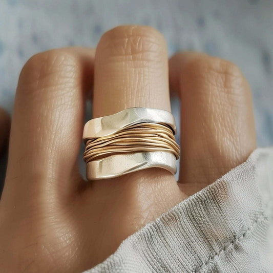 Bague Fils Dorés et Argentés