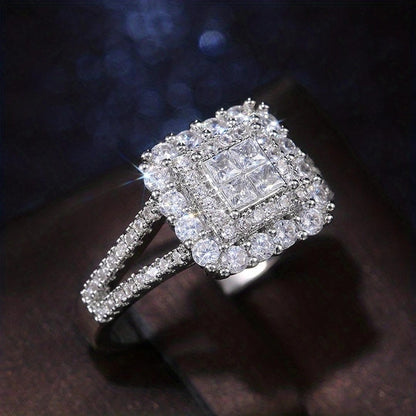 Bague Mariage Zircone Taille Carrée