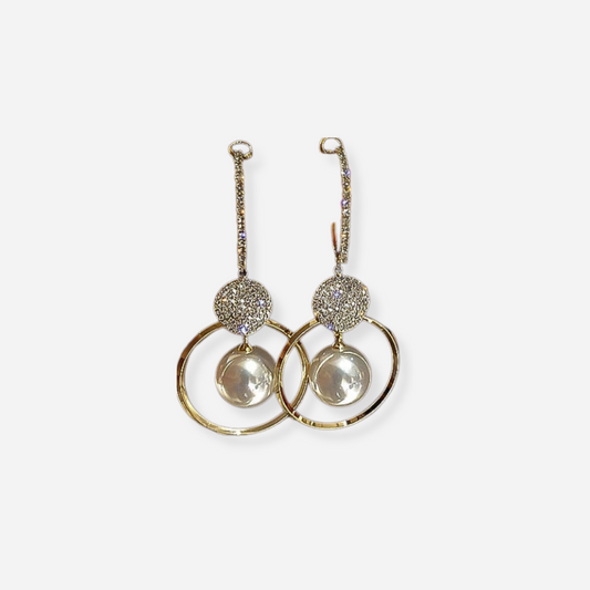 Zerra™ | Boucles d’oreilles de luxe avec perles de culture et zirconiums