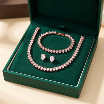 Parure de Mariée Zircone Ronde Transparente