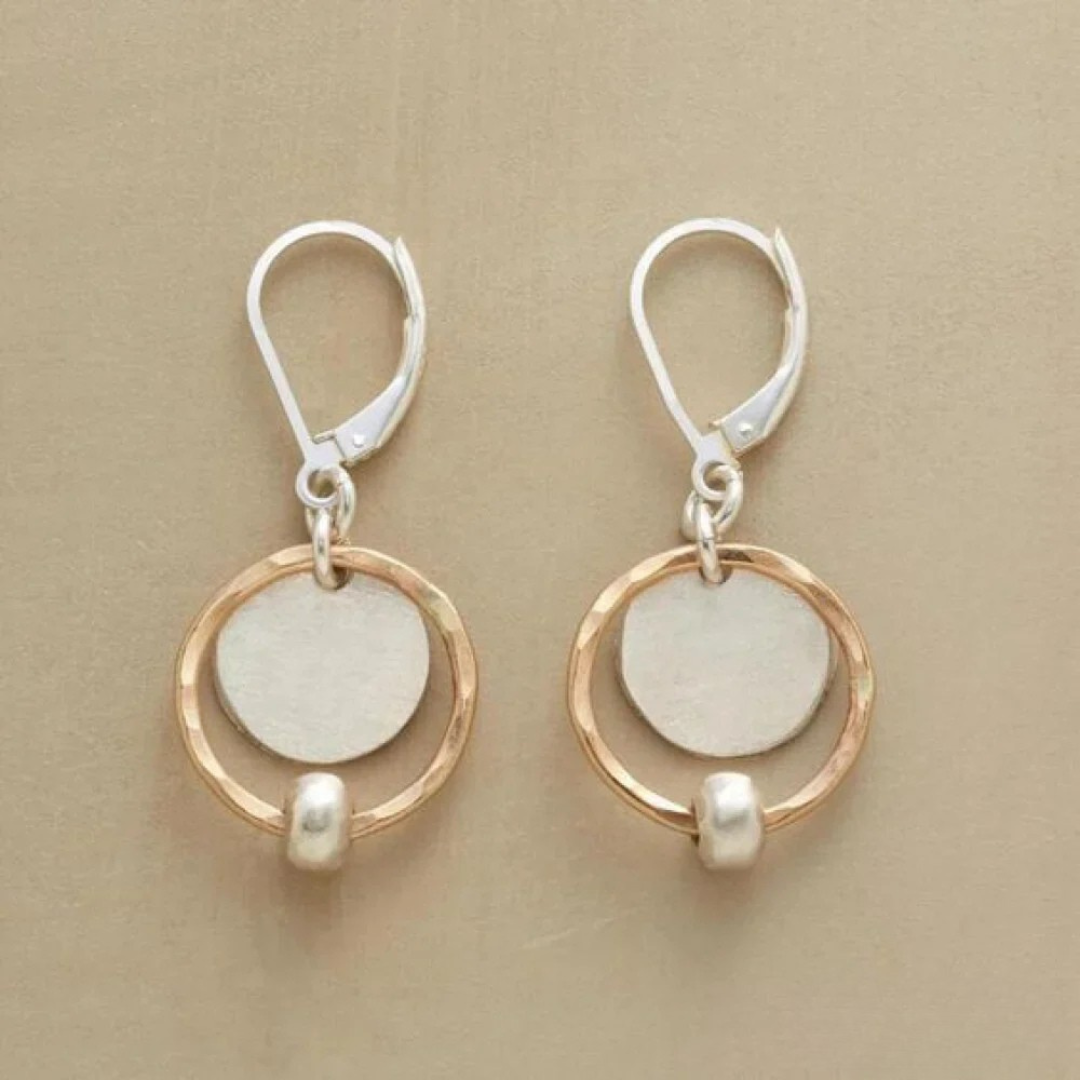 Boucles d'oreilles™ | Perles dorées et argentées