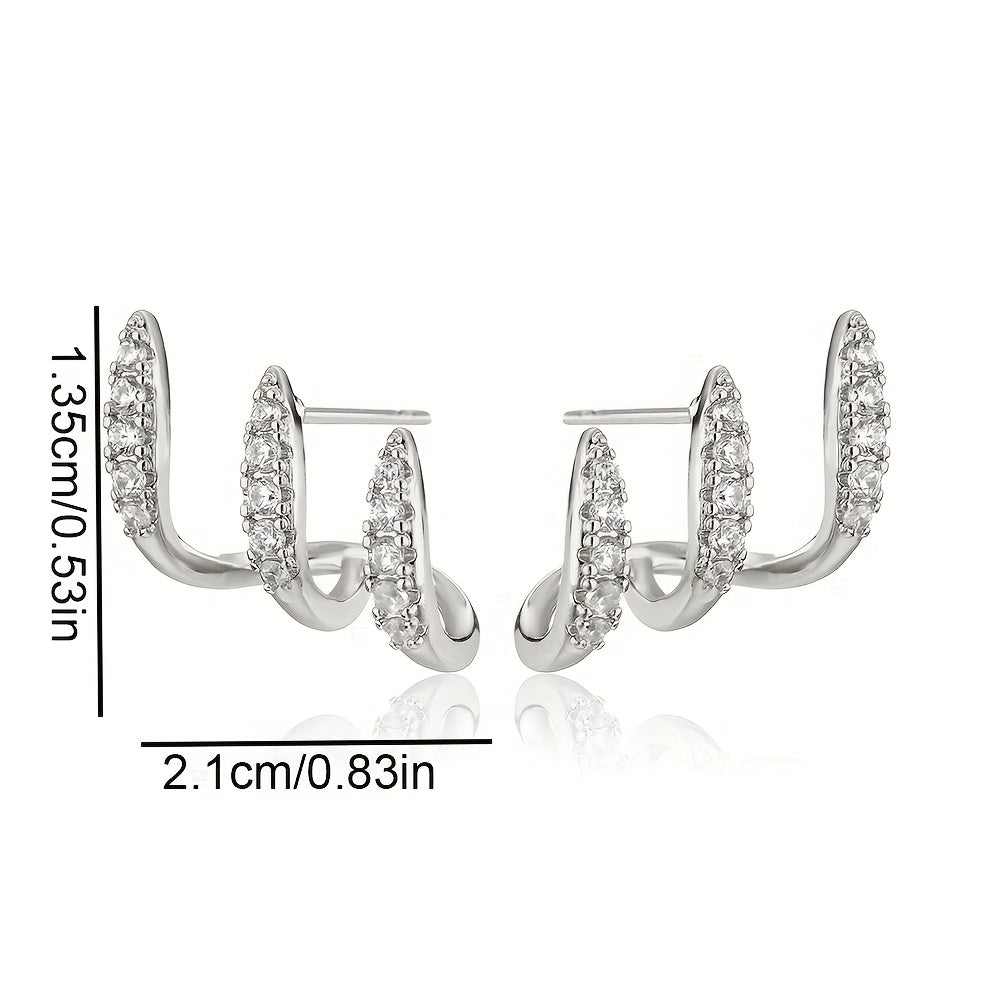 Boucles d'oreilles Élégance™ | Strass, trois griffes