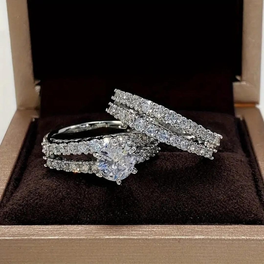 Parure Bagues Halo Radieuses