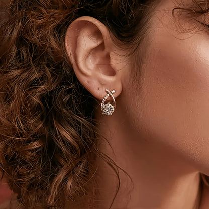 Boucles d'oreilles Golden Cross™ | Élégance en zirconia