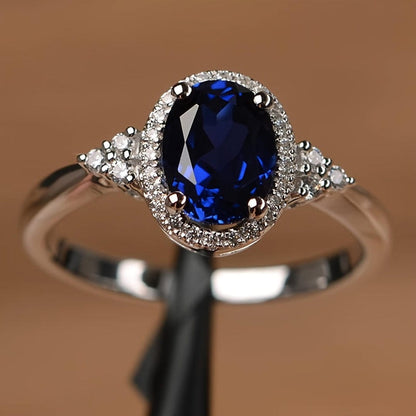 Bague Ovale Saphir Majeste Minuit