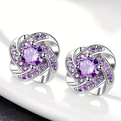 Boucles Trèfle™ | Élégantes boucles en violet