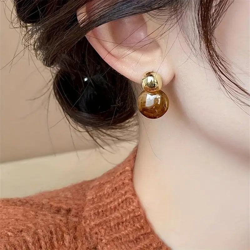 Boucles d'oreilles pendantes Aurélie Amber | Or
