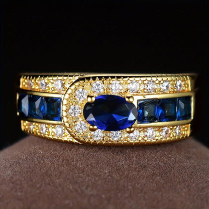Bague Chevaliere Royale Doree Saphir
