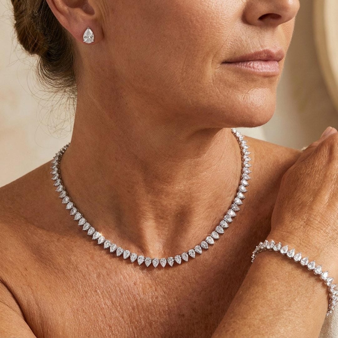 Parure de Mariée Zircone Ronde Transparente