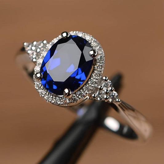 Bague Ovale Saphir Majeste Minuit