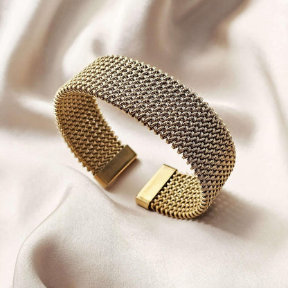 Bracelet Classique Maille Tressée Ouvert