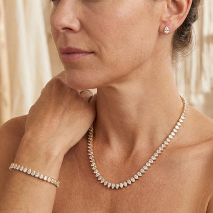 Parure de Mariée Zircone Ronde Transparente