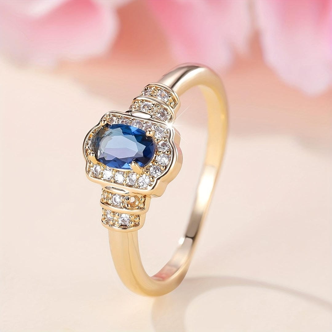 Bague Cristal Halo Saphir Heritage