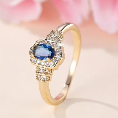 Bague Cristal Halo Saphir Heritage