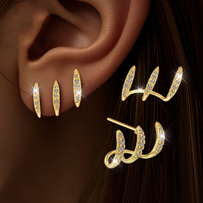 Boucles d'oreilles Élégance™ | Strass, trois griffes