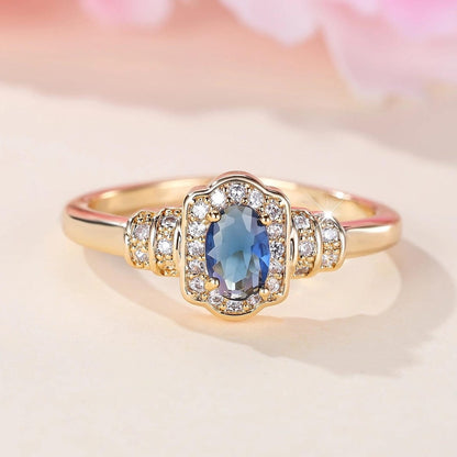 Bague Cristal Halo Saphir Heritage