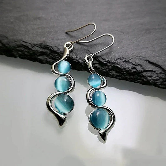 Éclat Bleu™ | Boucles d'oreilles pendantes en cristal