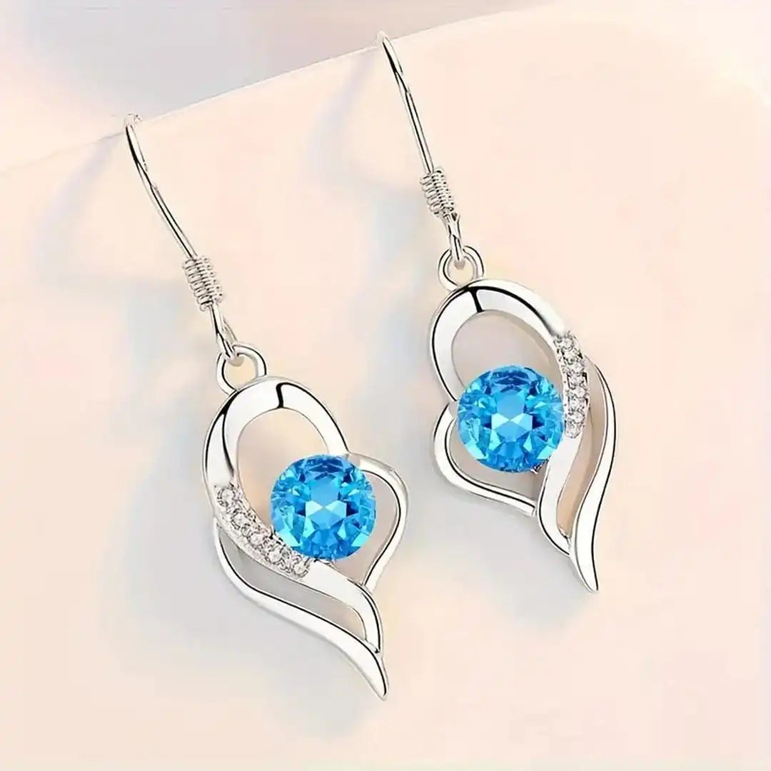 Boucles d'oreilles pendantes Coeur Eclipse