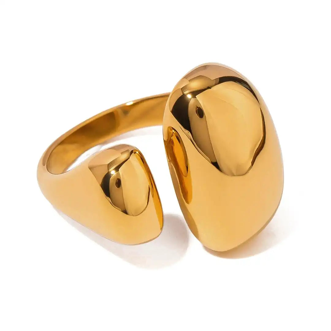 Bague Minimaliste Courbe Dorée