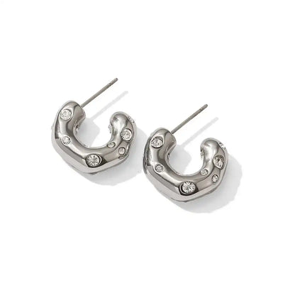 Anneaux Cercle Zircone Doré Scintillant