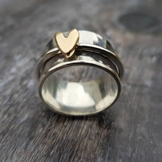 Mily – Bague cœur dorée