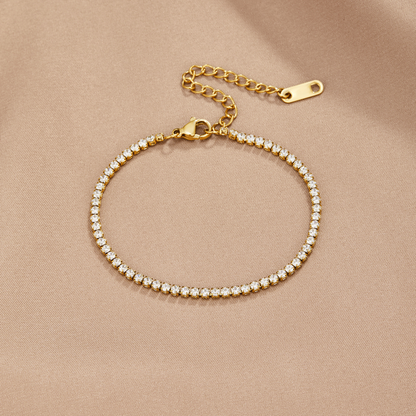 Cordelia – Bracelet tennis doré