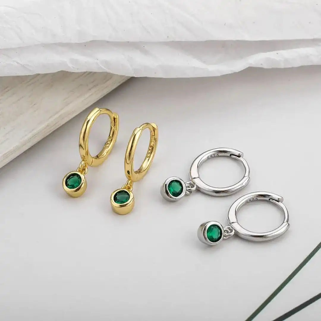 Boucles Zircone Verte Scintillante
