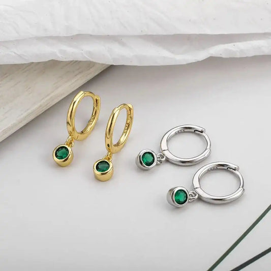 Boucles Zircone Verte Scintillante